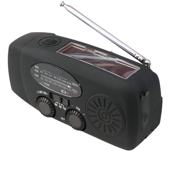 Emergency  Radio Crank Solar Hand Weather 2000mAh Power Bank Charger Flash Light - Picture 5 of 10